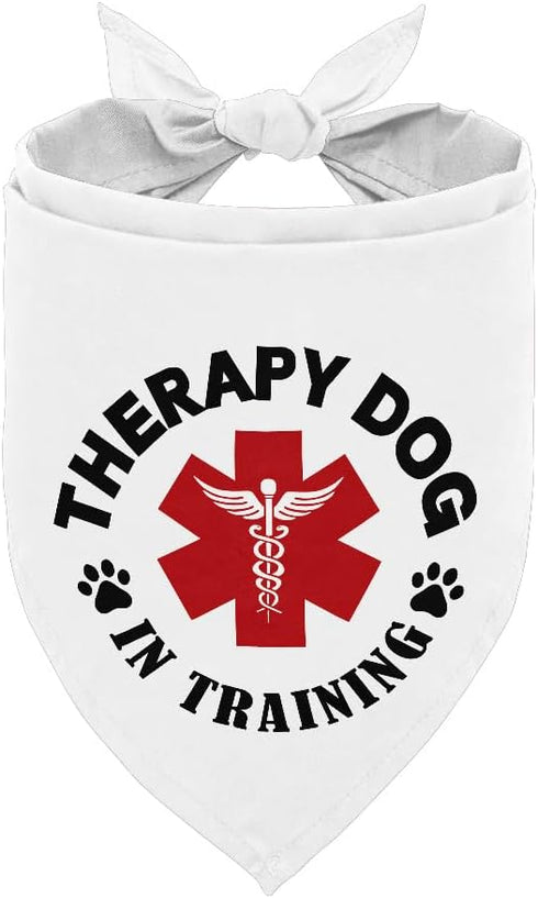 Dog Bandana, Therapy Dog in Training Dog Bandana, Dog Scarf Classical White Printing, Dog Scarf Accessories, Dog Bandana Pet Scarf, Pet Scarf, Pet...