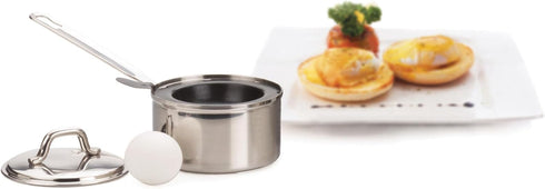 RSVP International Endurance Single Egg Poacher Set | Perfectly Poached Eggs | Includes Stainless Steel Pan | Dishwasher Safe...