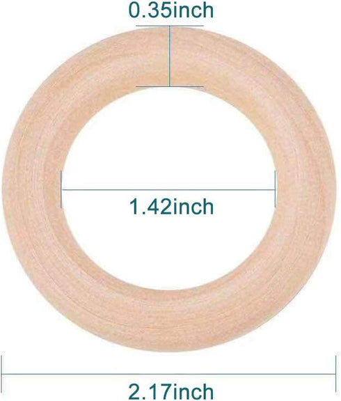 30Pcs Unfinished Wooden Rings Natural Wood Rings Without Paint 2.15"(55mm) for Craft DIY Ring Pendant Connectors Jewelry Making...