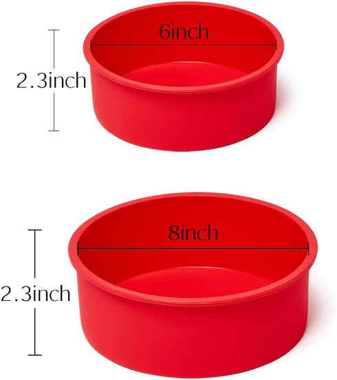 4 packs Silicone Cake Pans for Baking,Round Cake Molds for Cupcake,Cheese Cakes and Chocolate Cakes, Non-stick silicone bakeware sets BPA free(2 p...