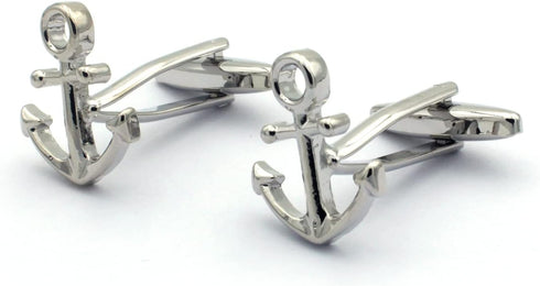 Sailing Boat Yacht Anchor Smart Shirt Tie Clip and Cufflinks Set...