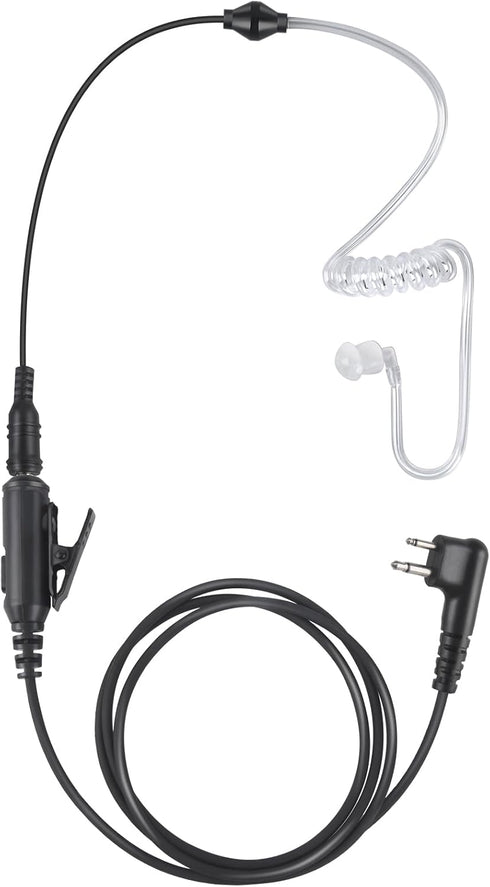 2 Pin Ptt Mic Earpiece Two Way Radio Headset for Motorola Walkie Talkie(Black,Wired)...