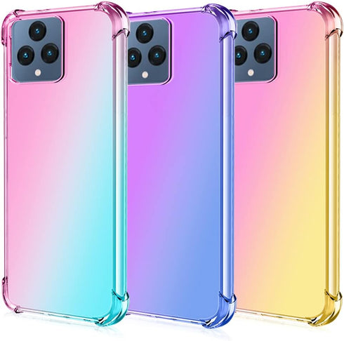 Osophter for T-Mobile Revvl 6 5G Case Clear Transparent with 2pcs Screen Protector Reinforced Corners TPU Shock-Absorption Flexible Cell Phone Cov...
