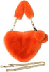 Rejolly Furry Purse for Girls Heart Shaped Fluffy Faux Fur Handbag for Women Soft Small Shoulder Bag Clutch Purse...