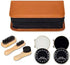 Shoe Shine Kit with PU Leather Sleek Elegant Case, 7-Piece Travel Shoe Shine Brush kit...