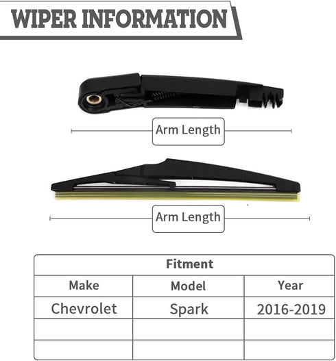Rear Wiper Arm Blade Nut Set Replacement for Chevrolet Chevy Spark 2016-2022, Rear Wiper Cover Accessories Assembly, Wiper Cap Set for Back Windsh...