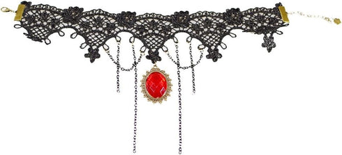 ETERNITY J. Elegant Vintage Princess Black Lace Gothic Statement Necklace Bracelet Victorian Lolita Choker Pendant Vampire Chain...