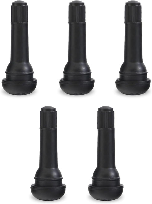UGSHY 5 PCS Snap-in Tire Valve, TR414 Short Valve Stem, for Tubeless 0.45 Inches Rim Holes on Standard Vehicle Tires (Black)...
