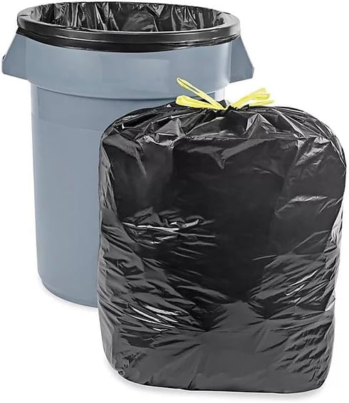 Rocky Mountain Goods 33 Gallon Trash Bags 10 Count - Heavy Duty 3 Layer 1 Mil Drawstring Trash Bags - Large Black Plastic Garbage Bags XL - Easy D...