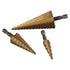 Drilling Power Tools 3pcs High Speed Steel Well-Organized Bag 1/4" Hex Shank Pagoda Drill Bit DIY Lovers Gold Hole Opener Wood and Metal...