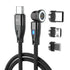 Magnetic Charging Cable, PD 60W USB C Cable Fast Charging, 7 pin 540° Rotation with Led Light, 480Mbps Data Transfer, 3 in 1 Cord for iPhone, Andr...