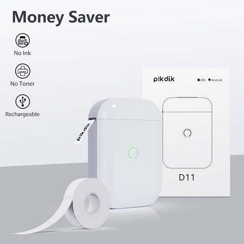 Mini Bluetooth Label Makers - D11 White Label Maker Machine with Tape Portable Label Printer Labeler for Labeling Jars Bins Home Organizing Office...