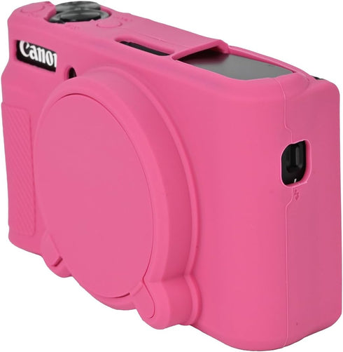 SX740 Camera Case, BMAOLLONGB Fullbody Thin Lightweight Silicone Camera Skin Body Rubber Cover Case for Canon PowerShot SX740 SX730 (Rosered)...