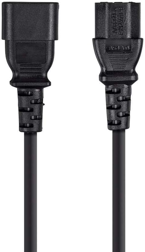 Monoprice 3-Prong Extension Cord - 10 Feet - Black | IEC 60320 C14 to IEC 60320 C13, 18AWG, 10A, 125V...
