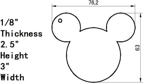 10pcs/lot Blank Clear Acrylic Mouse Head Charms, Plexiglass Laser Cut Blank Keychain Necklace DIY Accessory 1/8" Thickness (3")...
