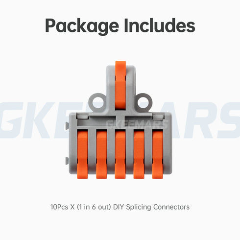 GKEEMARS 10Pcs Mini Electrical Wire Connectors, DIY Splicing into 4/6/8/9/10 Way Butt Terminal Block Connectors (1 in 5 Out, Nylon)...