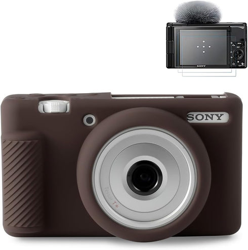Pocoukate Case for Sony ZV-1F, ZV-1 II/ZV-1M2 Vlog Camera, ZV1F Camera Silicone Cover, Anti-Scratch Slim Fit Soft with ZV1 F Screen Protector- Cof...