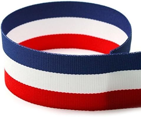 USA Made 1-3/8" Red/White/Blue Striped Grosgrain Ribbon - 20 Yards - USA Made - (Multiple Widths & Yardages Available)...