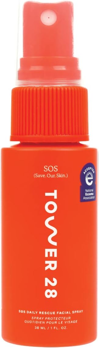 Tower 28 SOS Daily Rescue Facial Spray for Sensitive Skin, Hypochlorous Acid Spray Helps Reduce Redness and Breakouts, Soothing pH Balancing Toner...