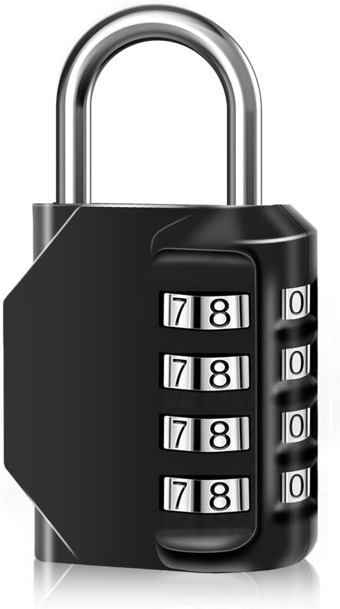 Combination Lock Waterproof 4 Digit Padlocks with Combination Code, Zinc Alloy Combination Lock for Door, Tool Boxes, Schools, Gym, Garden, Fences...