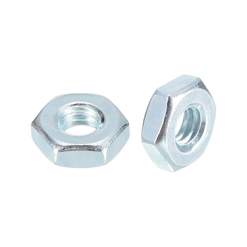 Hex Nuts (1/4"-28) 100Pcs, Carbon Steel Fine Thread Zinc Plated Hexagon Nut Hardware - for DIY Home Repair Machinery, Silver White...