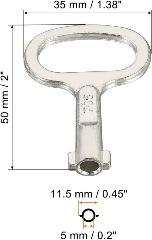 PATIKIL Key Shape Socket Spanner Key, 3 Pack Electrical Cabinet Gas Water Meter Switch Key for 0.45"x0.2" Key Shape Panel Lock, Silver...