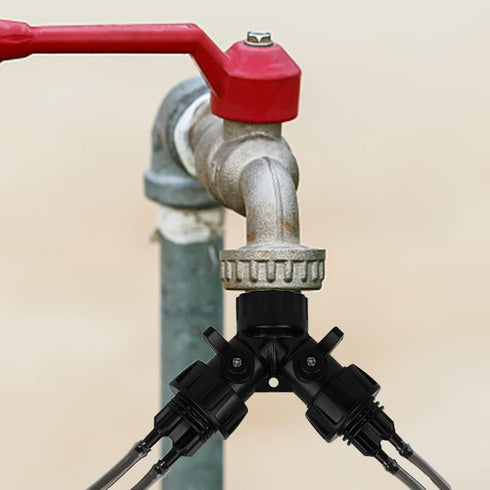 1/4 Inch Drip Irrigation Tubing to Faucet Adapter Connector, 2 Way Y Splitter for 3/4" Inch Garden Hose to 1/4 Inch Drip Irrigation Hose...