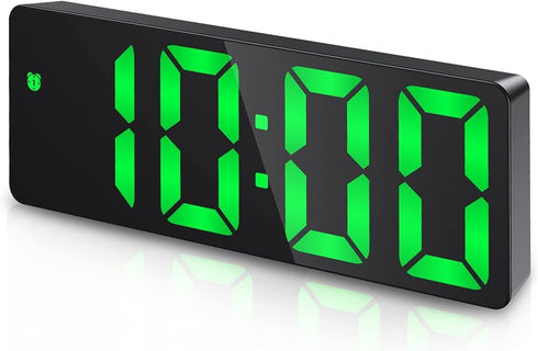 AMIR Alarm Clock, LED Clock for Bedroom, Electronic Desktop Clock with Temperature Display, Adjustable Brightness, 12/24H Display for Home (Plug N...
