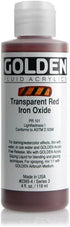 Golden Fluid Acrylic, 4 ounce bottle, Transparent Red Iron Oxide (2385-4)...