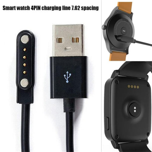 Smartwatch Charging Cable,Universal Smart Watch Charging Line Magnetic USB Charger Cable Smartwatch Accessory 4 Pin Spacing 7.62 mm for Smart Spor...
