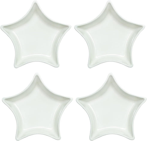 Star-shaped Multipurpose Ceramic Sauce Dish Seasoning Dishes Sushi Dipping Bowl Appetizer Plates Serving Dish Saucers Bowl - 3 Inches (Set of 4)...