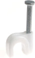 THE CIMPLE CO - Single Coaxial Cable Clips, Cat6, Electrical Wire Cable Clip, 1/4 in (6 mm) Nail Clip and Fastener, White (50 Pieces per Bag)...