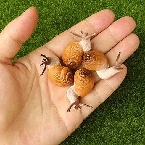 5Pcs Cute Small Snail Lifelike Fairy Garden Terrarium Decor Figurine Animal Toys...