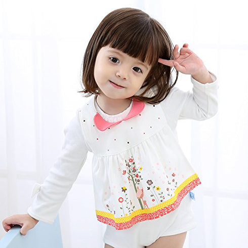 GZMM 3-Pack Baby Girl's Bibs Dress Infant Toddler waterproof Burp Cloths With Adjustable Snaps...
