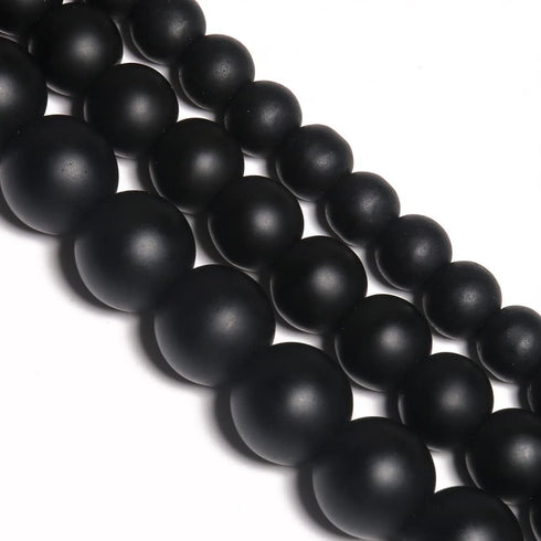 Yochus 8mm Black Matte Onyx Agates Round Loose Beads Frost Dull Polish Agat Beads for Jewelry Making...