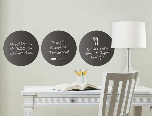 WallPops WPE0974 Charcoal Dry Erase Dot Decals, Grey...