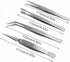 4pcs Stainless Steel Tweezers Set Multifunctional Tweezers Stone Picking Tool for Electronic Craft Jewellery Stamps Model Making Cleaning Grip DIY...