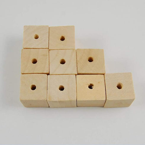 100PCS Unfinished Square Wood Beads with Holes Natural Blank Wood Cubes for DIY Craft (12mm-0.47inch)...