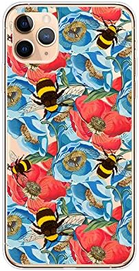 Blingy's for iPhone 11 Pro Case (5.8 inch), Women Girls Fashionable Floral Bee Pattern Cute Flower Style Transparent Soft TPU Protective Clear Cas...