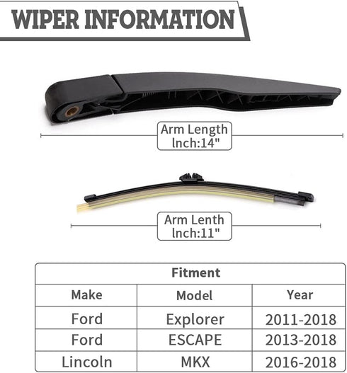 Rear Wiper Arm Blade Nut Set Replacement for Ford Explorer 2011-2023 Escape 2013-2023,Rear Wiper Cover Accessories Assembly,Back Windshield Window...