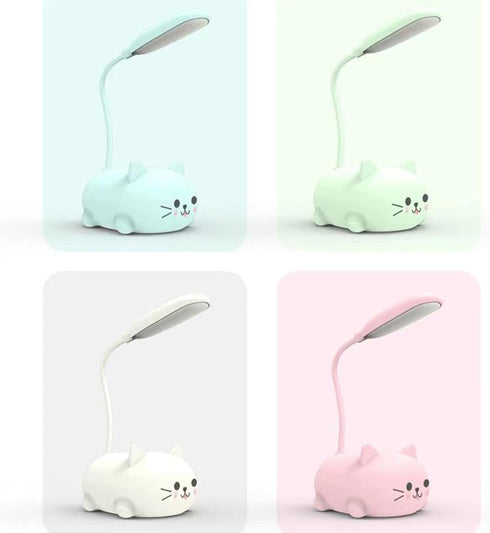 LED Kids Lamp, Mini Cat Table Lamp, Portable LED Night Light, Cute Desk Lamp, Foldable USB Rechargeable Reading Light Children's Bedroom (Green)...