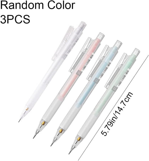 3 Pcs Automatic Retractable 0.5mm Mechanical Pencils for Office Drafting - Propelling Pencils for Classroom/Home Use...