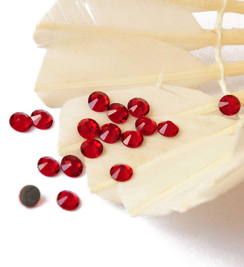 Dowarm Hotfix Crystal Rhinestones, Hot Fix Crystals for Crafts Clothes, Flatback Glass Crystal for Decoration, Round Gems (Siam/Red, SS30 288PCS)...