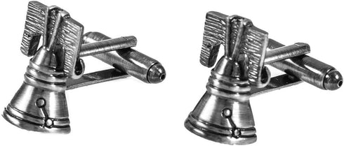 4th of July Liberty Bell Pair Cufflinks in a Presentation Gift Box & Polishing Cloth...