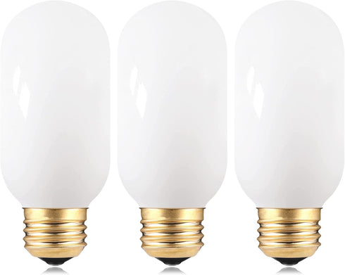 LED Light Bulb, 25W Equivalent, Soft Warm White 2700K, 3 Pack, E26 Base, 2W, Tubular, Dimmable, Milky Glass, T45, 200 Lumen, 90% Energy Saving, In...