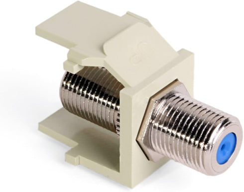 Leviton QuickPort F-Type Adapter, Nickel-Plated, 41084-FIF, Ivory...