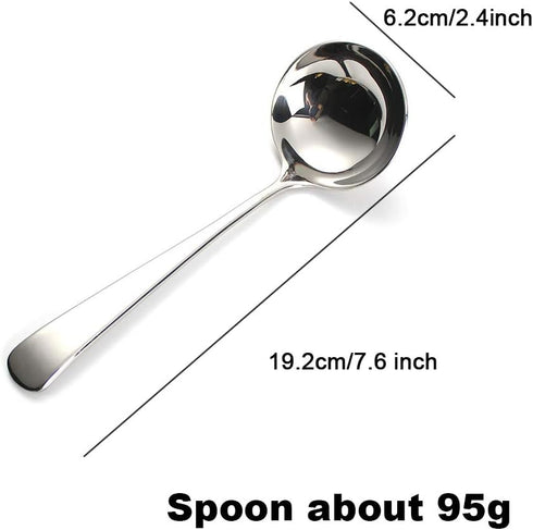 7.6'' Gravy Ladle Sauce Soup Spoon Heavy Duty 18/10 Stainless Steel for Small Dishes (2 pcs)...