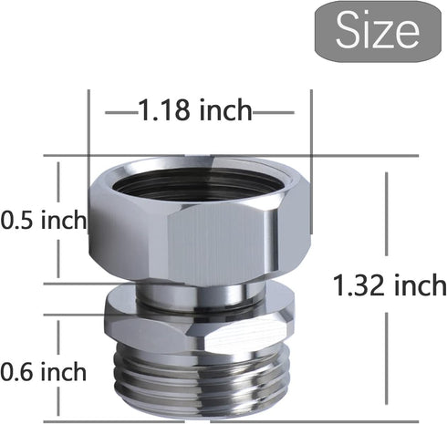 Garden Hose Swivel Adapter, 3/4" GHT Solid Brass Hose Connectors Adapters,3/4 GHT Female x 3/4 GHT Male Hose Adapter...