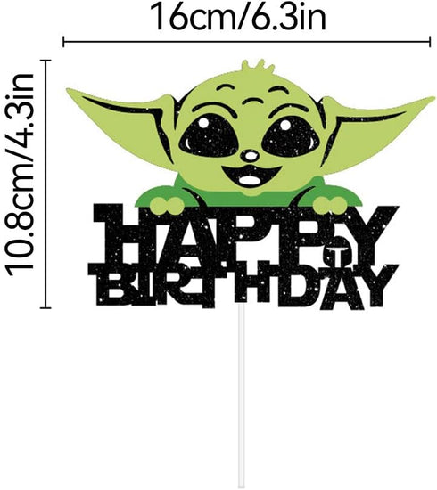 Baby Yoda cake topper, Yoda flash birthday cake decoration, Space Theme Party Decoration, Alien War Science Fiction Film Theme Video Games the Chi...