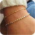 Gold Bracelets for Women, 14K Gold Plated Dainty Bracelet Set Stackable Paperclip Box Bead Chain Bracelet Adjustable Simple Gold Bracelet Trendy G...